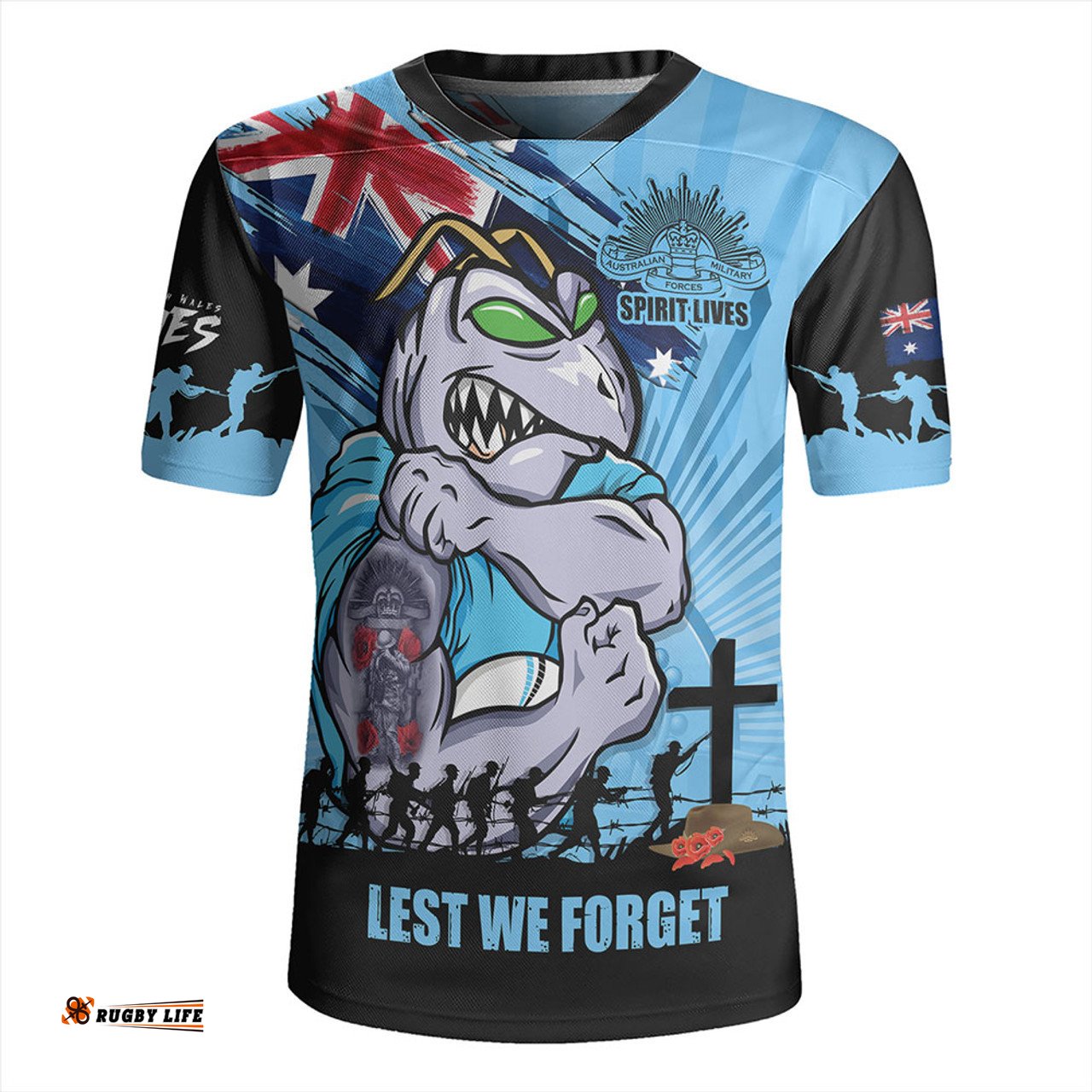 New South Wales Blues Fearless ANZAC Defender Rugby Jersey