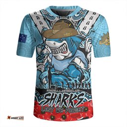 Cronulla Sutherland Sharks Ripped Legacy Of The Game The ANZAC Spirit Lives On Rugby Jersey