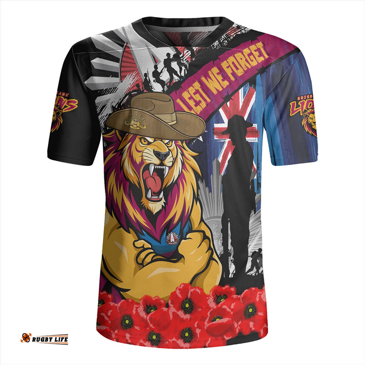 Brisbane Lions Anzac Day Honor United In Spirit Rugby Jersey