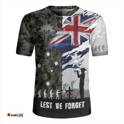 Australia Remembrance Day Lest We Forget Australian Military Tribute Green Rugby Jersey