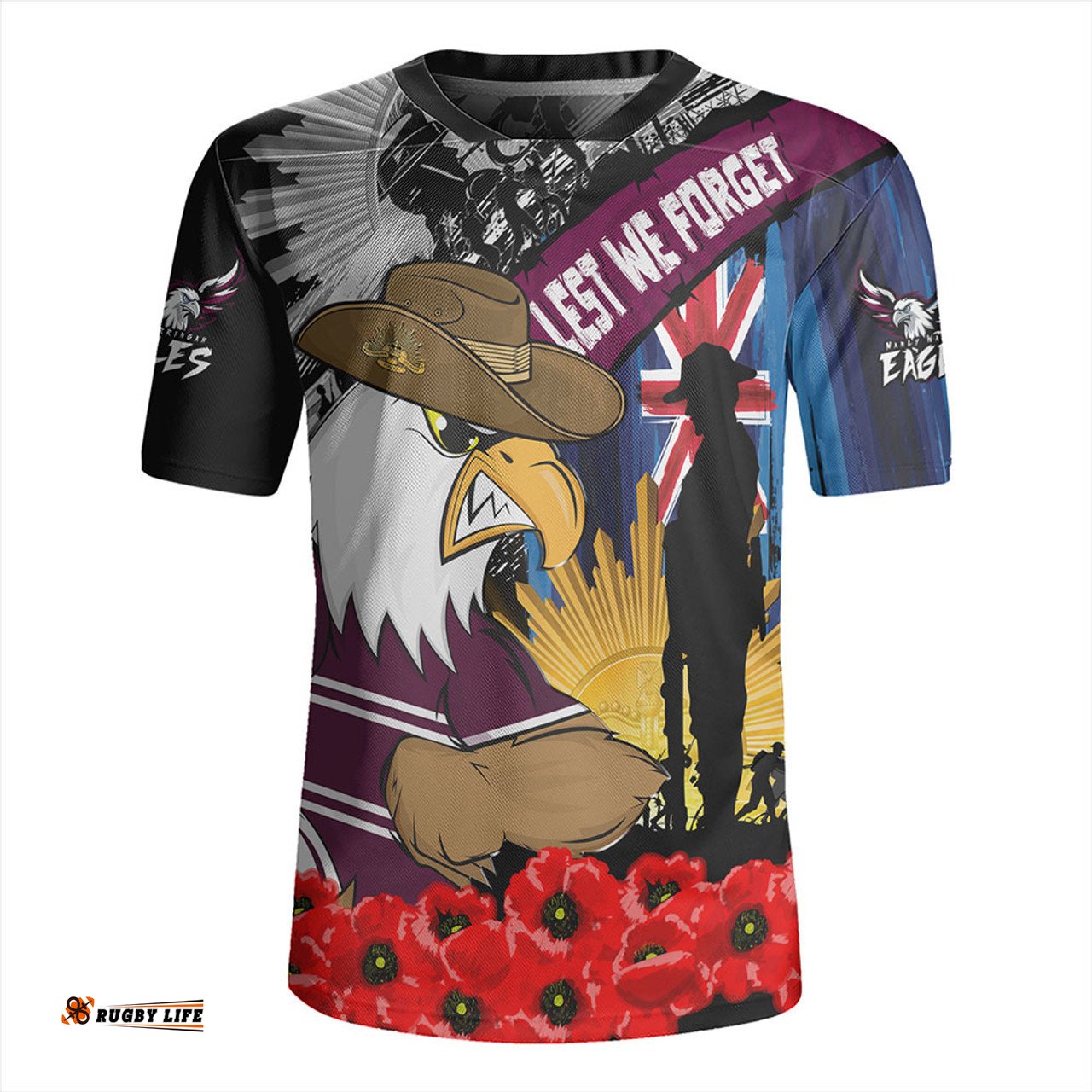 Manly Warringah Sea Eagles United In Spirit Anzac Day Tribute Rugby Jersey