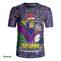 Melbourne Storm Merry Ugly Christmas Comic Style Rugby Jersey