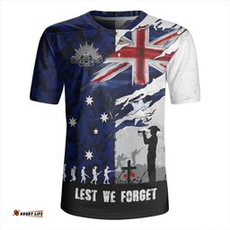 Australia Remembrance Day Lest We Forget Australian Military Tribute Blue Rugby Jersey