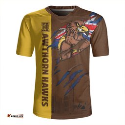 Hawthorn Burning Passion Of Power Scratch Style Rugby Jersey