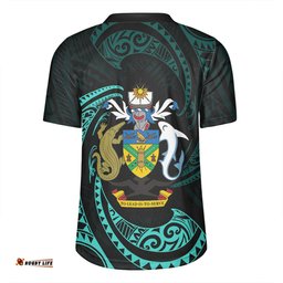 Australia South Sea Islanders Solomon Islands Turquoise Tribal Wave Pattern Rugby Jersey