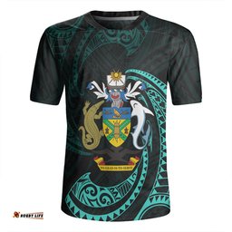 Australia South Sea Islanders Solomon Islands Turquoise Tribal Wave Pattern Rugby Jersey