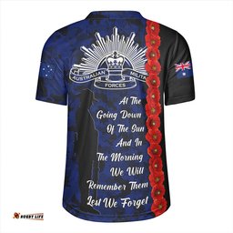 Australia Poppy Line Anzac Memorial Blue Rugby Jersey