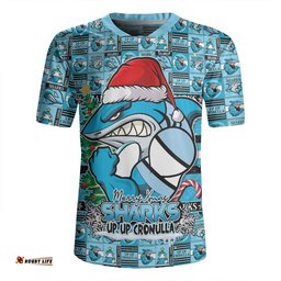 Cronulla Sutherland Sharks Merry Ugly Christmas Comic Style Rugby Jersey