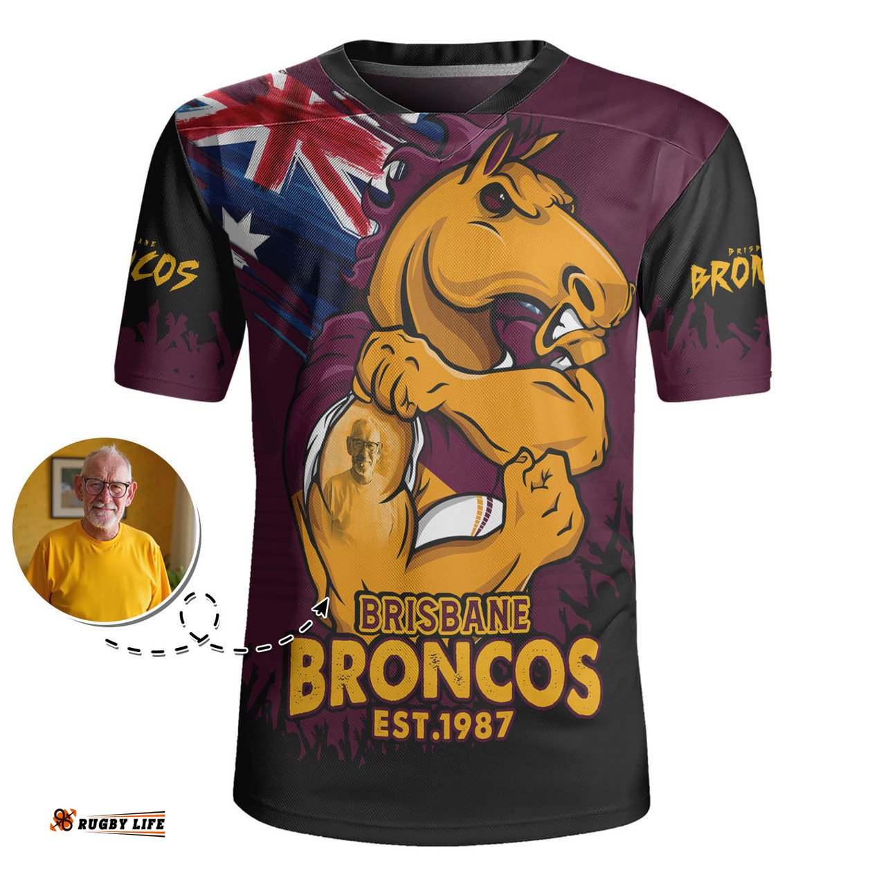 Brisbane Broncos Heart Of A Fighter Tough And Fearless Rugby Jersey