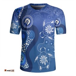 Australia Turtles Aboriginal Indigenous Dot Turtles In The Ocean (Blue) Rugby Jersey
