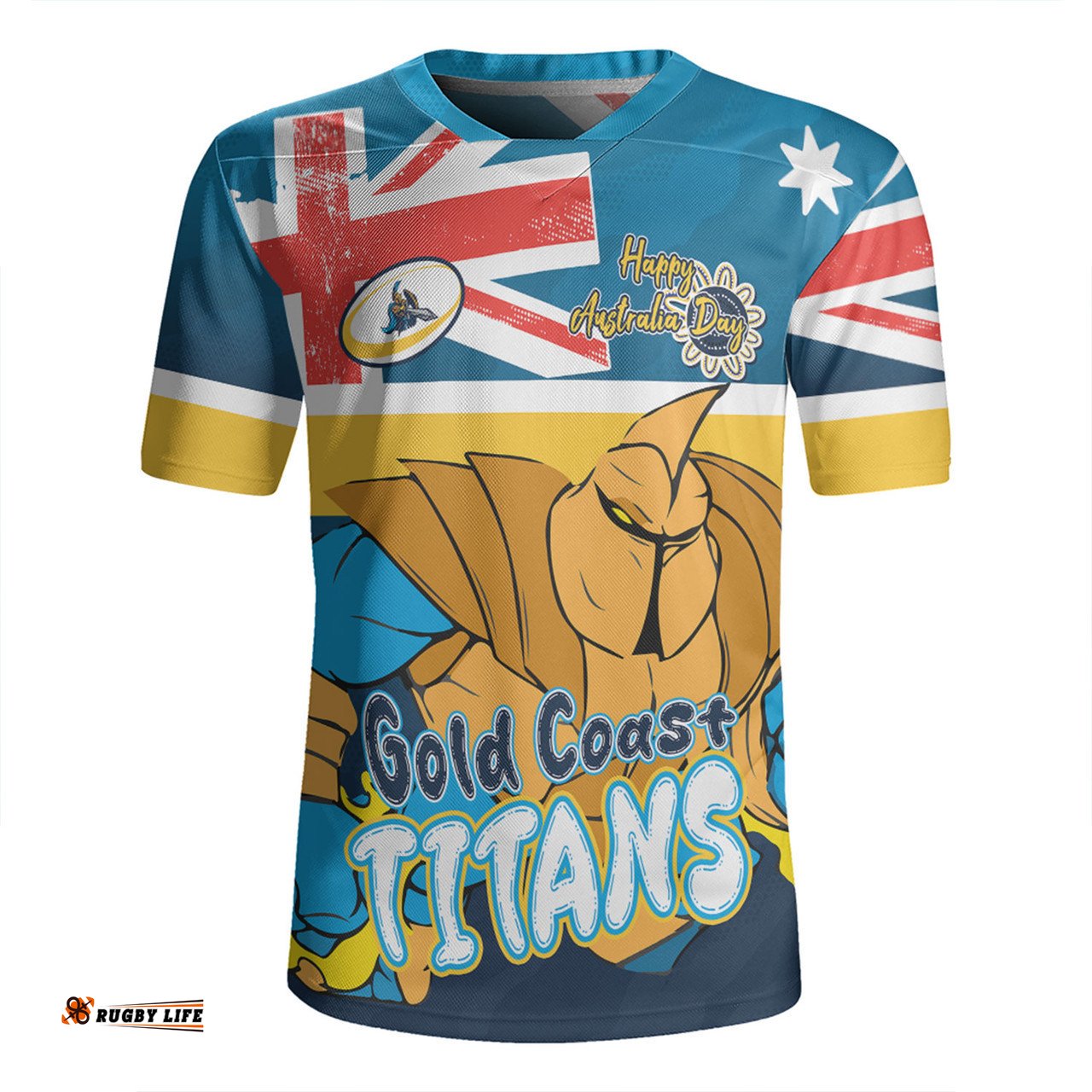 Gold Coast Titans Happy Australia Day We Are One And Free Rugby Jersey
