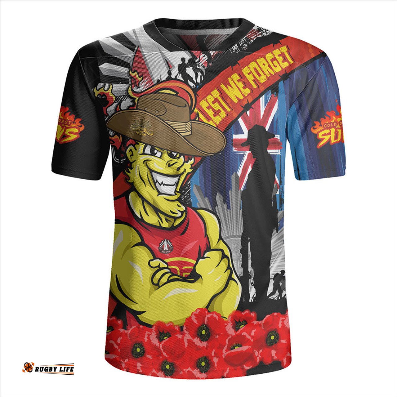Gold Coast SUNS Anzac Day Honor United In Spirit Rugby Jersey