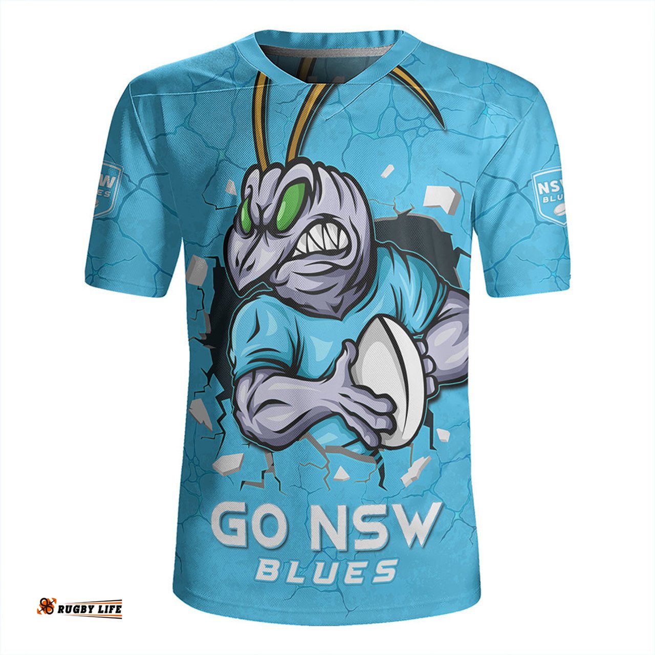 New South Wales Blues Go NSW Blues Break The Limit Rugby Jersey