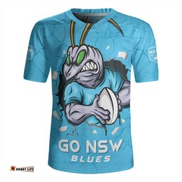New South Wales Blues Go NSW Blues Break The Limit Rugby Jersey