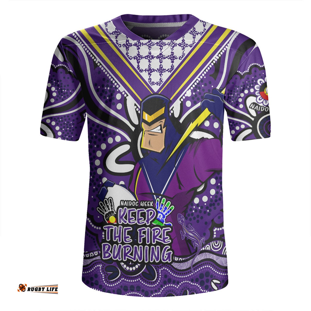 Melbourne Storm Aboriginal Inspired Naidoc Week Custom For Die Hard Fan Supporters Rugby Jersey