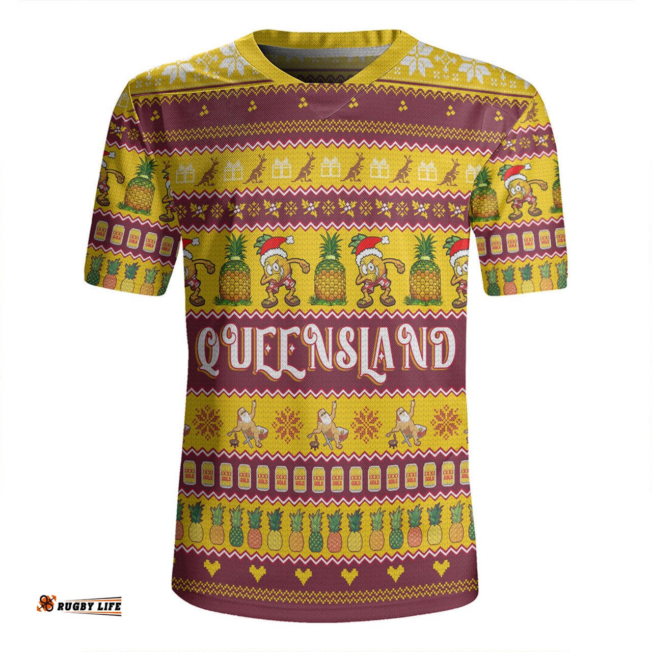 Queensland Big Things Christmas Custom The Big Pineapple Rugby Jersey