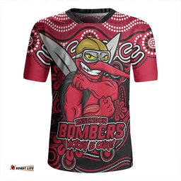 Essendon Aboriginal Inspired Tough Fan Football For Life Rugby Jersey