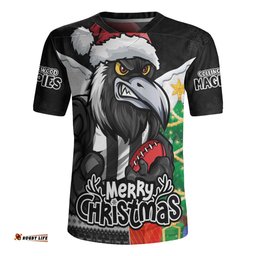 Collingwood Santa Scoring Touchdown On Christmas Game Day Rugby Jersey