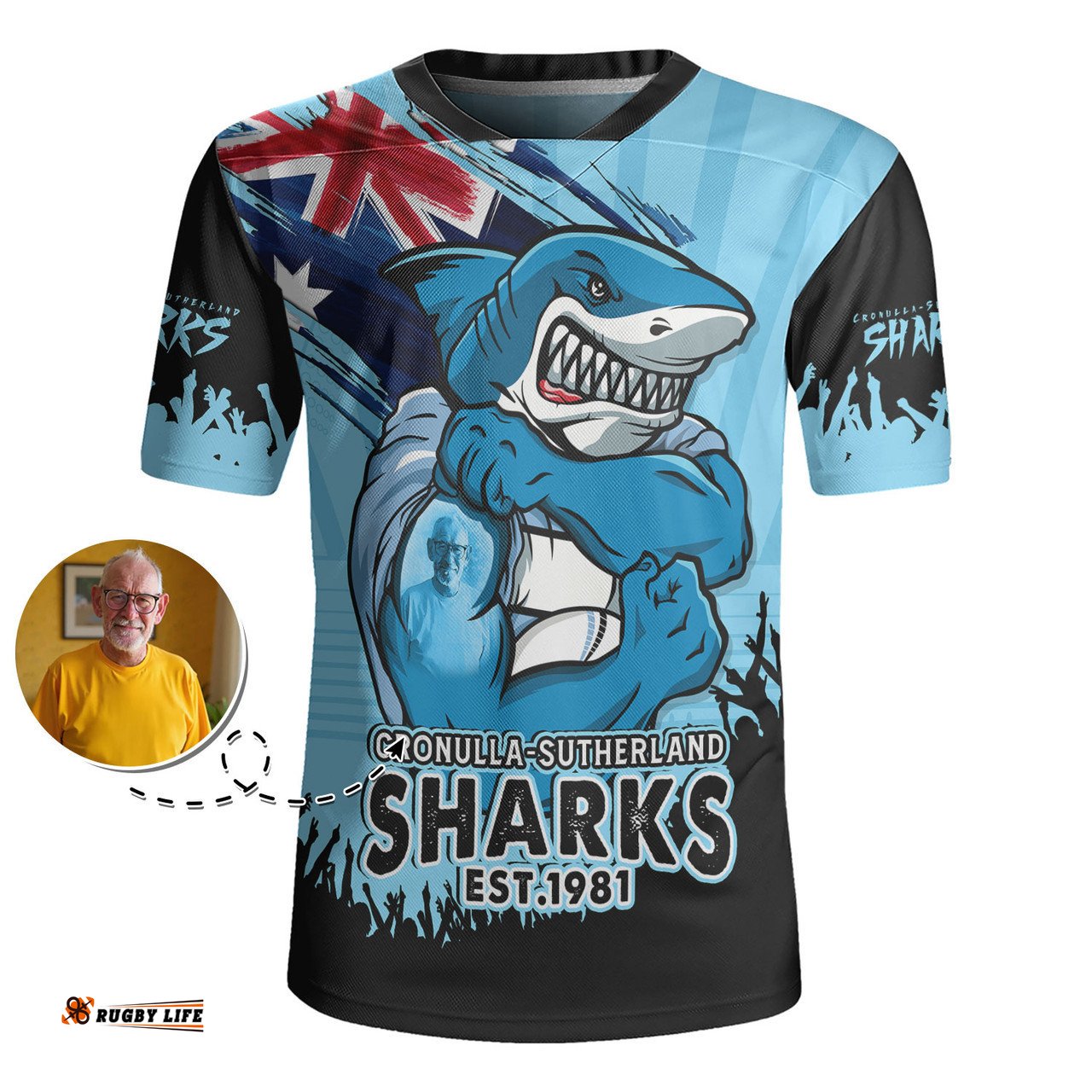 Cronulla Sutherland Sharks Heart Of A Fighter Tough And Fearless Rugby Jersey