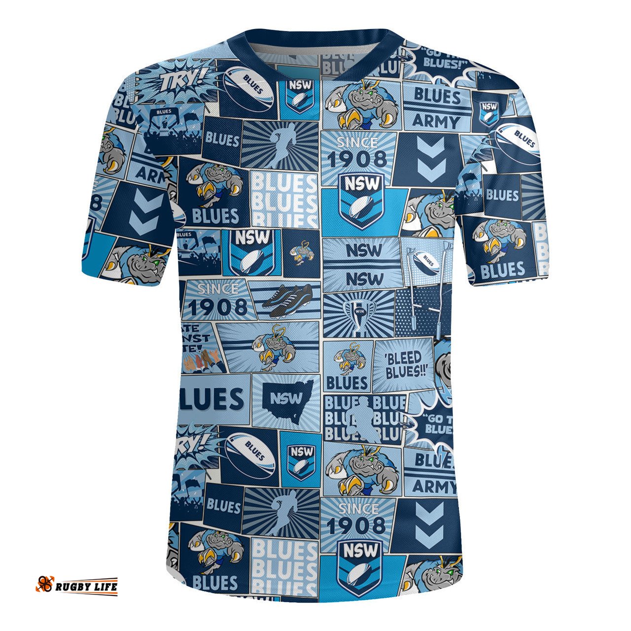 New South Wales Team Of Us Die Hard Fan Supporters Comic Style Rugby Jersey