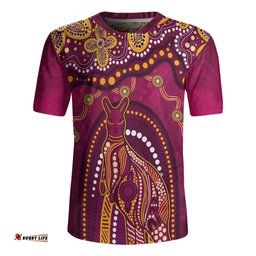 Indigenous Australian Aboriginal Kangaroo Dreaming Outback Spirit Edition Maroons Rugby Jersey