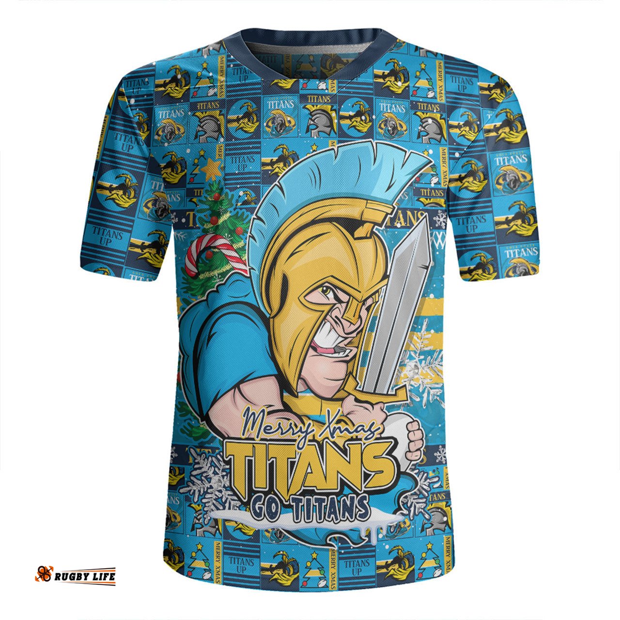 Gold Coast Titans Merry Ugly Christmas Comic Style Rugby Jersey