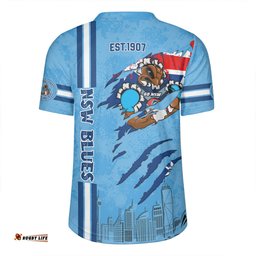 New South Wales Blues Happy Australia Day Flag Scratch Style Rugby Jersey