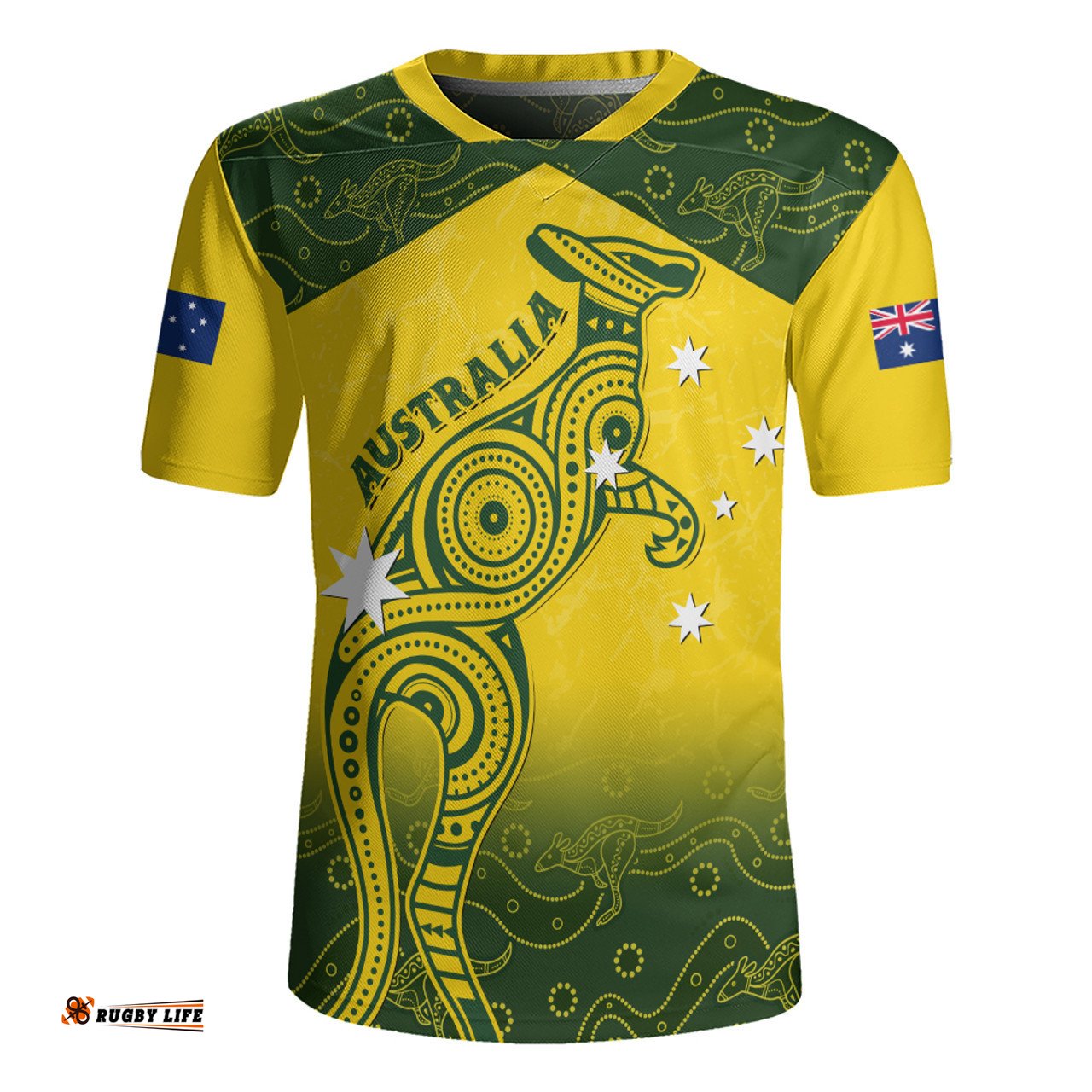 Indigenous Australian Aboriginal Dreamtime Kangaroo Australia Pride Rugby Jersey