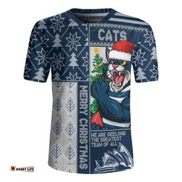 Geelong Cats Merry Christmas Knit Style Festive Spirit Rugby Jersey