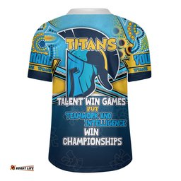 Gold Coast Titans Custom Talent Win Games But Teamwork And Intelligence Win Championships With Aboriginal Style Rugby Jersey