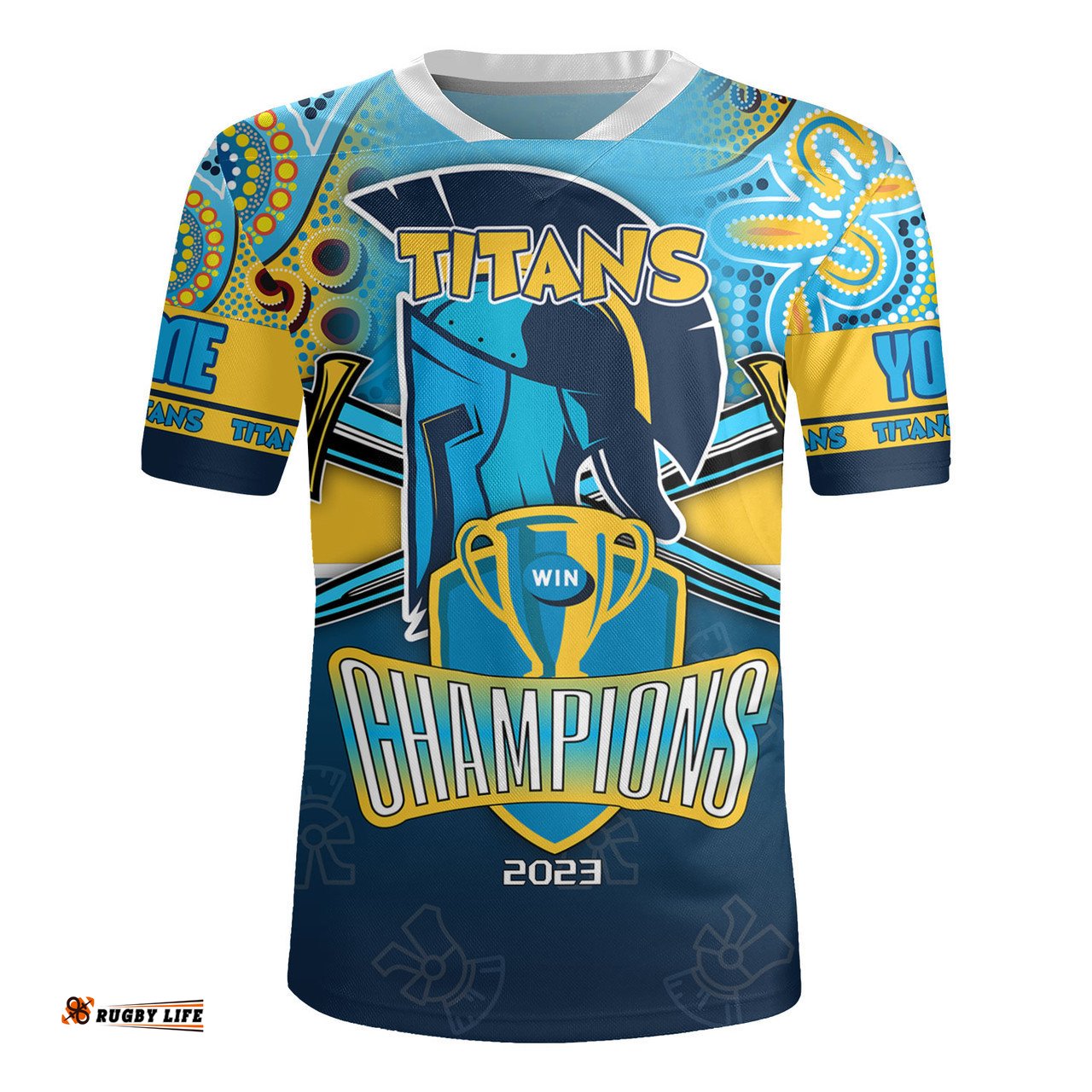 Gold Coast Titans Custom Talent Win Games But Teamwork And Intelligence Win Championships With Aboriginal Style Rugby Jersey