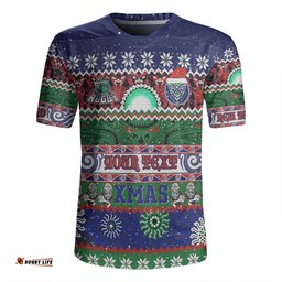 New Zealand Warriors Christmas Maori Custom Indigenous Knitted Ugly Xmas Style Rugby Jersey