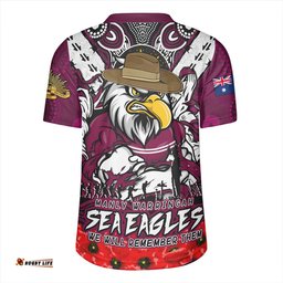 Manly Warringah Sea Eagles Ripped Legacy Of The Game The ANZAC Spirit Lives On Rugby Jersey
