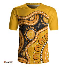 Indigenous Australian Aboriginal Sun Pathway Walkabout Rugby Jersey