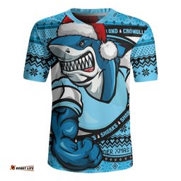 Cronulla Sutherland Sharks Ugly Knit Style For Christmas Game Fans Rugby Jersey