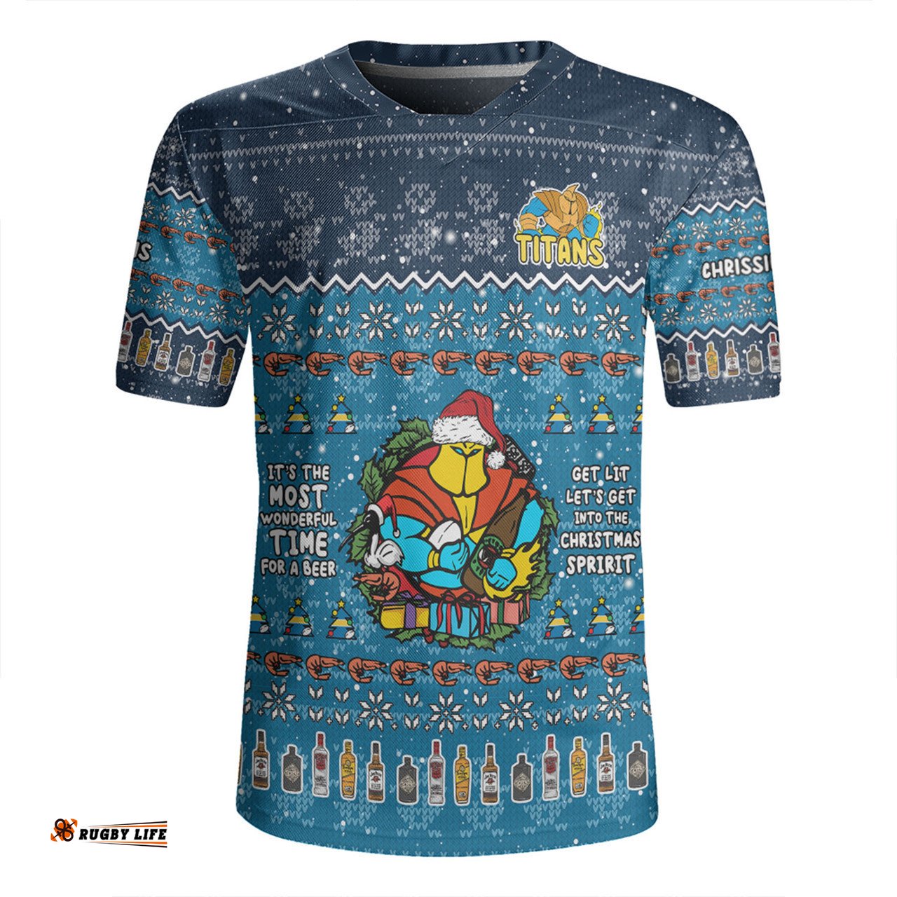 Gold Coast Titans Christmas Custom Chrissie Spirit Rugby Jersey