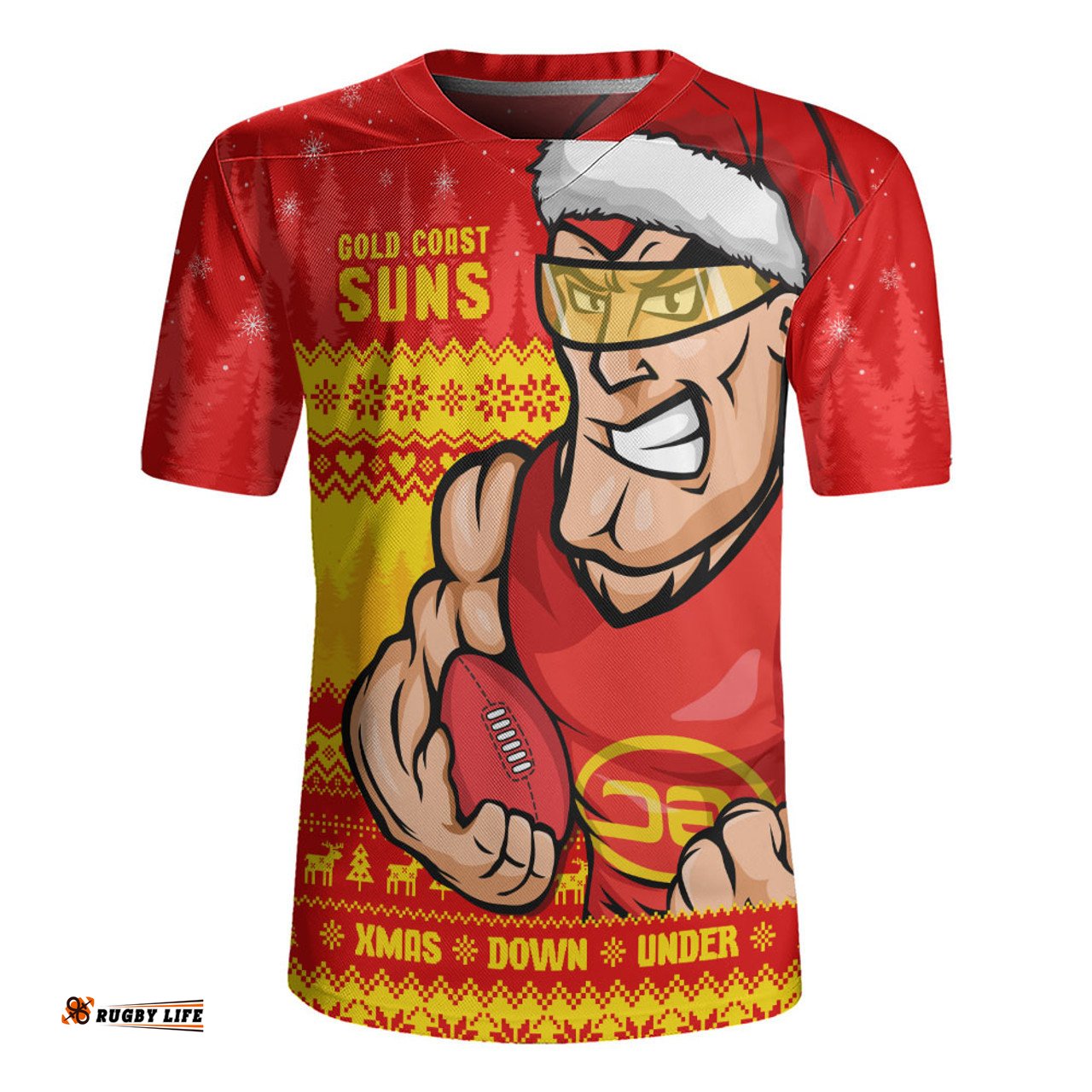 Gold Coast SUNS Merry Christmas Down Under Footy Power Style Rugby Jersey