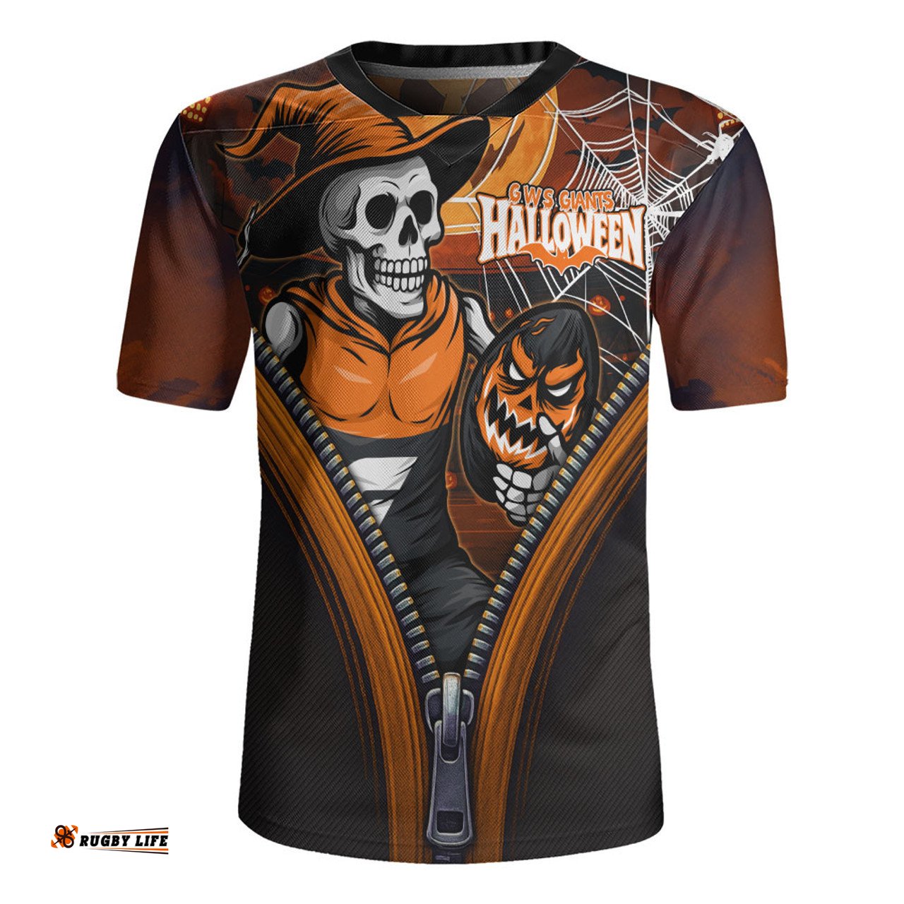 GWS GIANTS Halloween Night Reaper Zipper Rugby Jersey