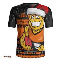 GWS GIANTS Merry Christmas Down Under Footy Power Style Rugby Jersey