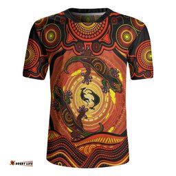 Indigenous Australian Aboriginal Gecko Dreaming Spirit Circle Edition Rugby Jersey