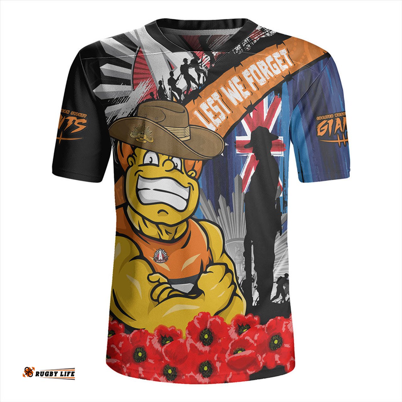 GWS GIANTS Anzac Day Honor United In Spirit Rugby Jersey
