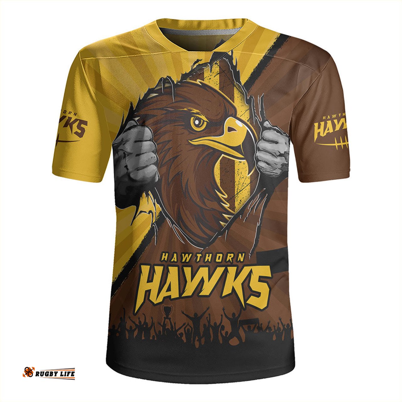 Hawthorn Breaking Through Fan Design Rugby Jersey