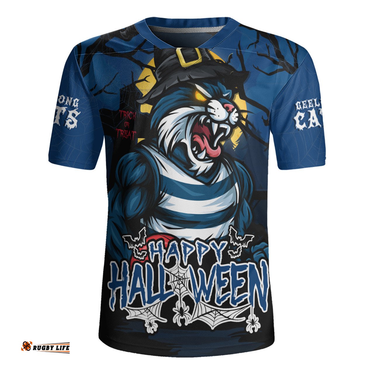 Geelong Cats Full Moon Fever Halloween Supporter Rugby Jersey