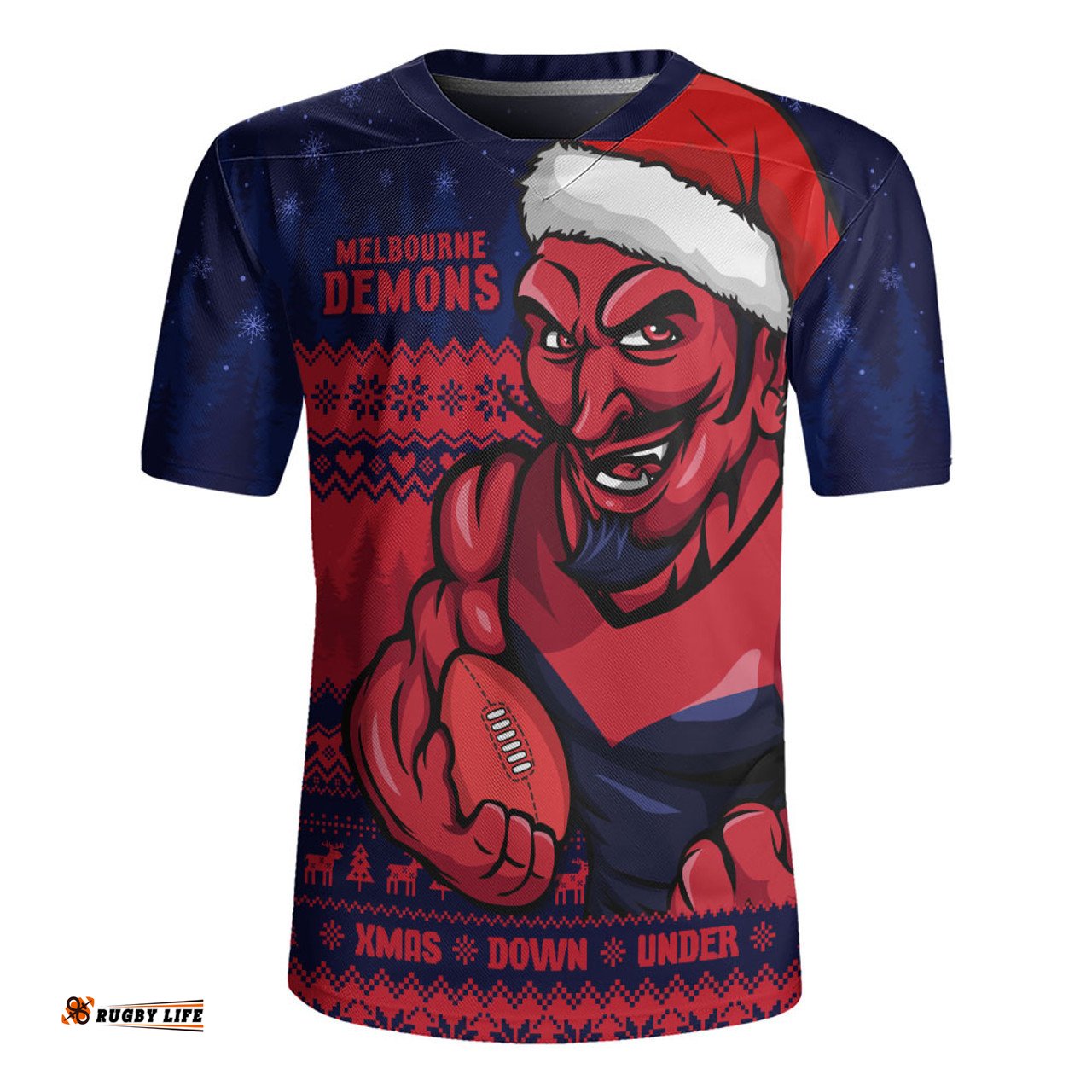 Melbourne Merry Christmas Down Under Footy Power Style Rugby Jersey