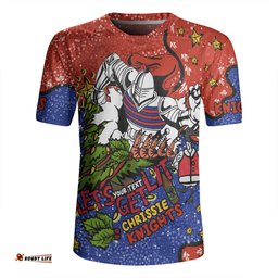 Newcastle Knights Christmas Custom Let's Get Lit Chrisse Pressie Rugby Jersey