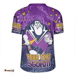 Melbourne Storm Custom Team With Dot And Star Patterns For Tough Fan Rugby Jersey