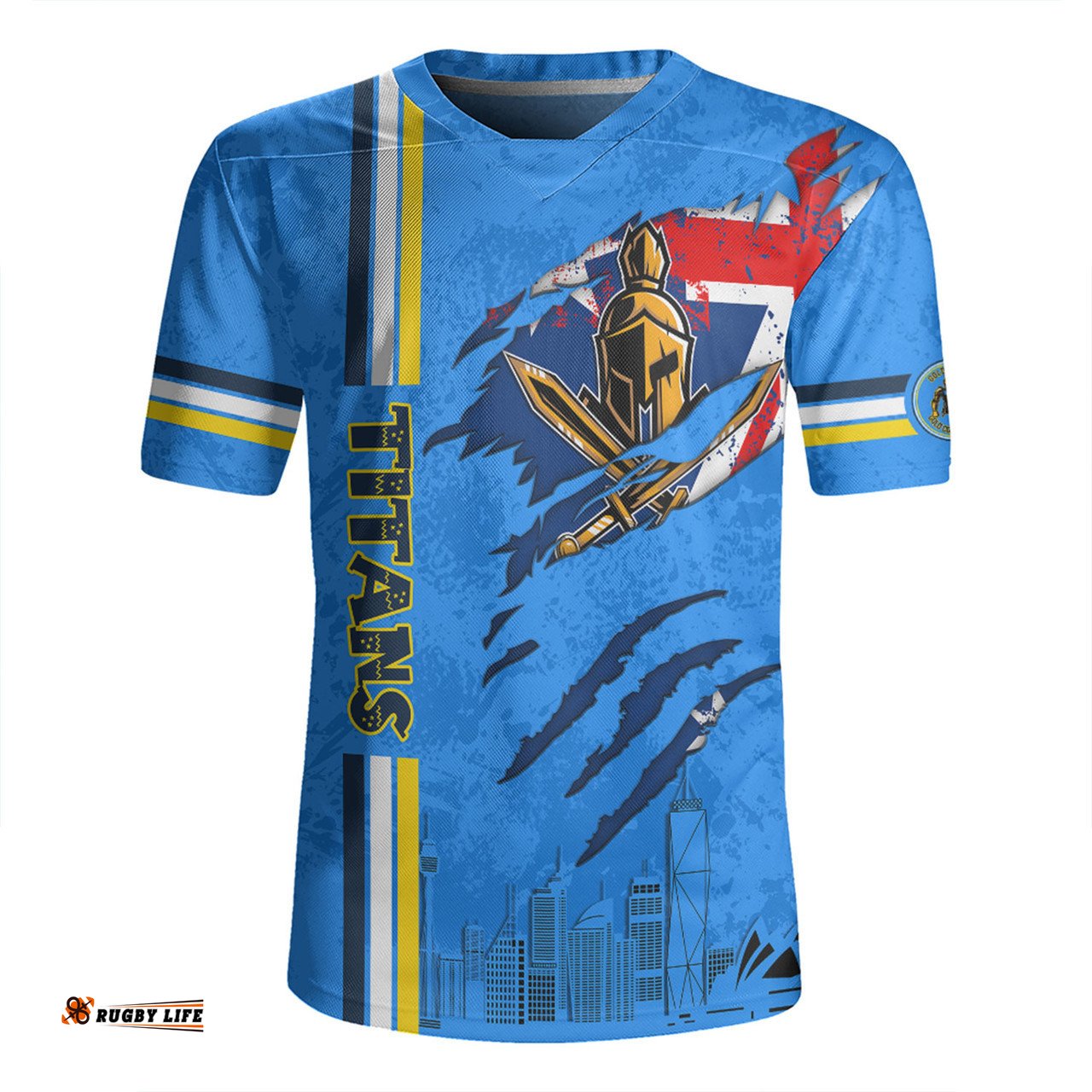 Gold Coast Titans Happy Australia Day Flag Scratch Style Rugby Jersey