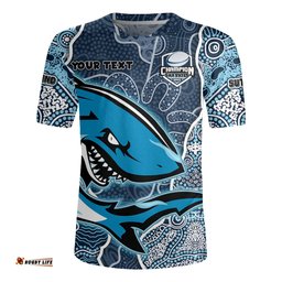 Cronulla Sutherland Sharks Grand Final Custom Custom Cronulla Sutherland Sharks and Sutherland Sharkies With Contemporary Style Of Aboriginal Painting Rugby Jersey