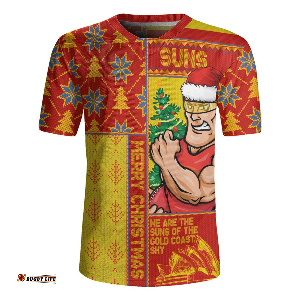 Gold Coast SUNS Merry Christmas Knit Style Festive Spirit Rugby Jersey