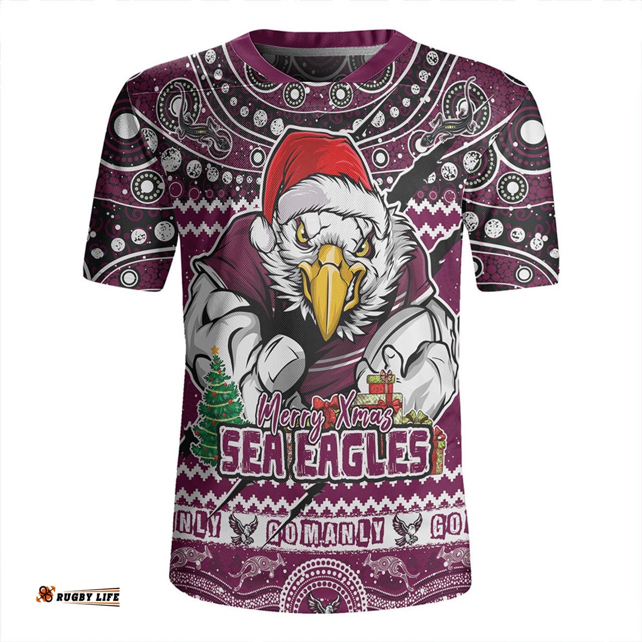 Manly Warringah Sea Eagles Aboriginal Xmas Special Ugly Christmas Style Rugby Jersey